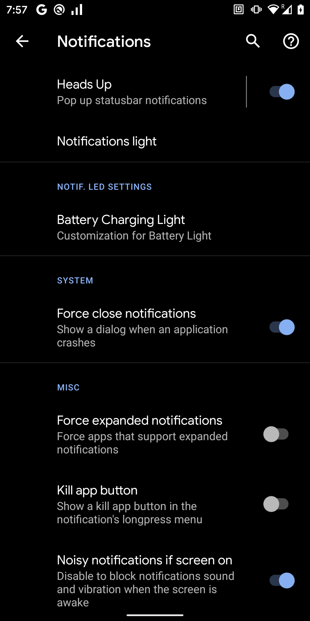 Notifications Settings