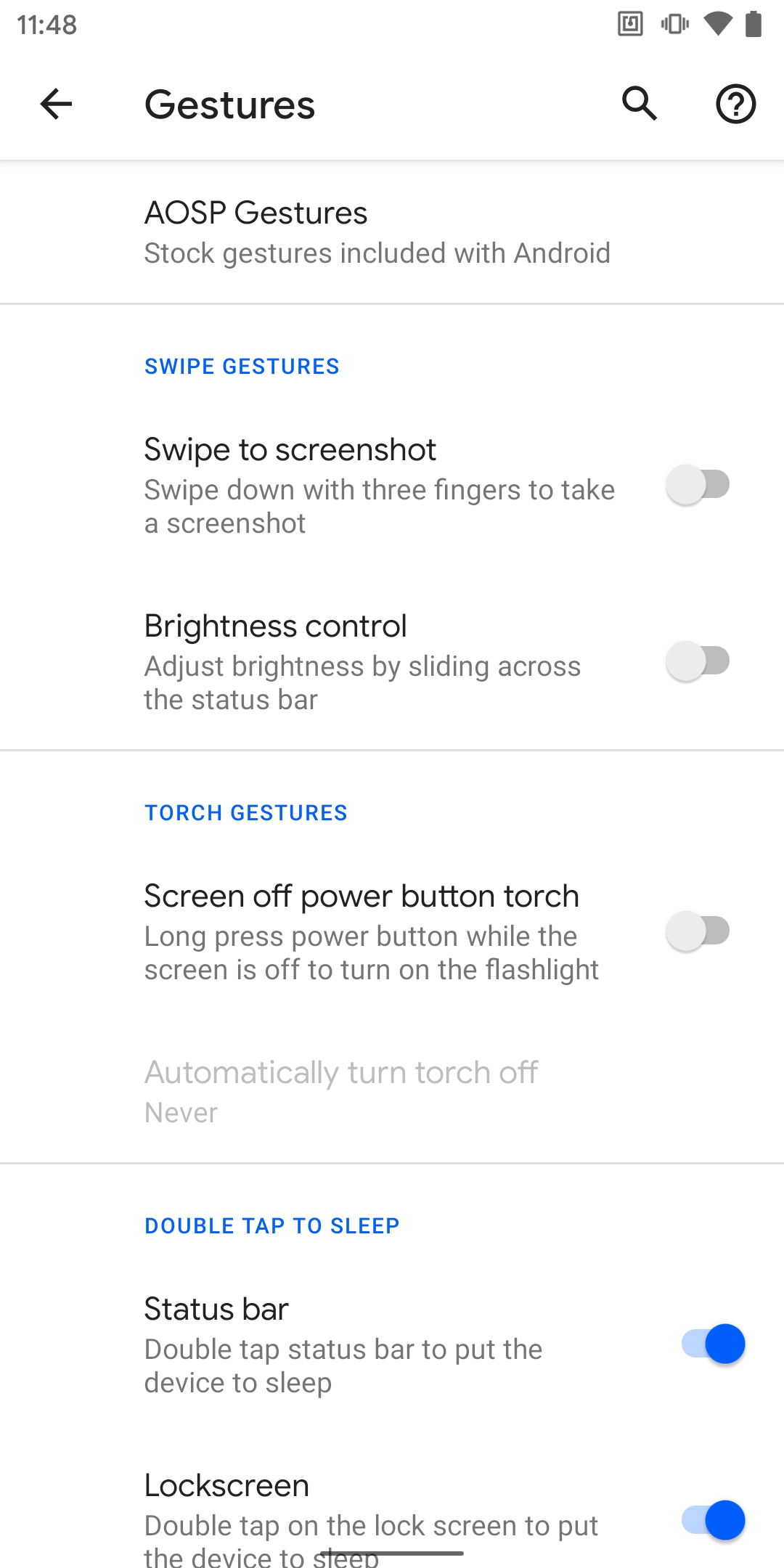 Touchscreen Gestures